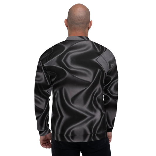 DS // Men's Black Abstract Print Bomber Jacket