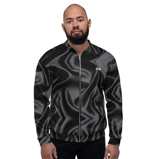 DS // Men's Black Abstract Print Bomber Jacket