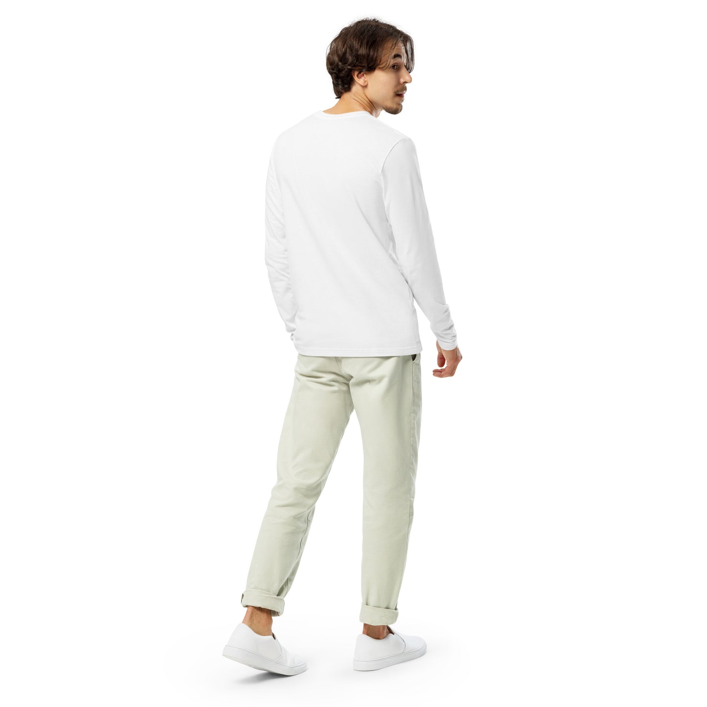 DS // Men's Embroidered Long Sleeve Fitted Crew T-shirt