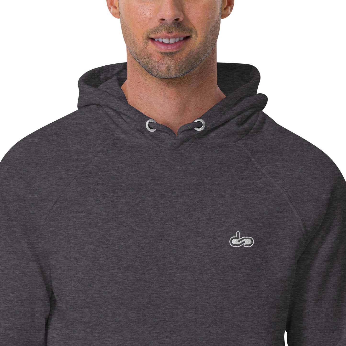 DS// Men's Embroidered Eco Raglan Hoodie