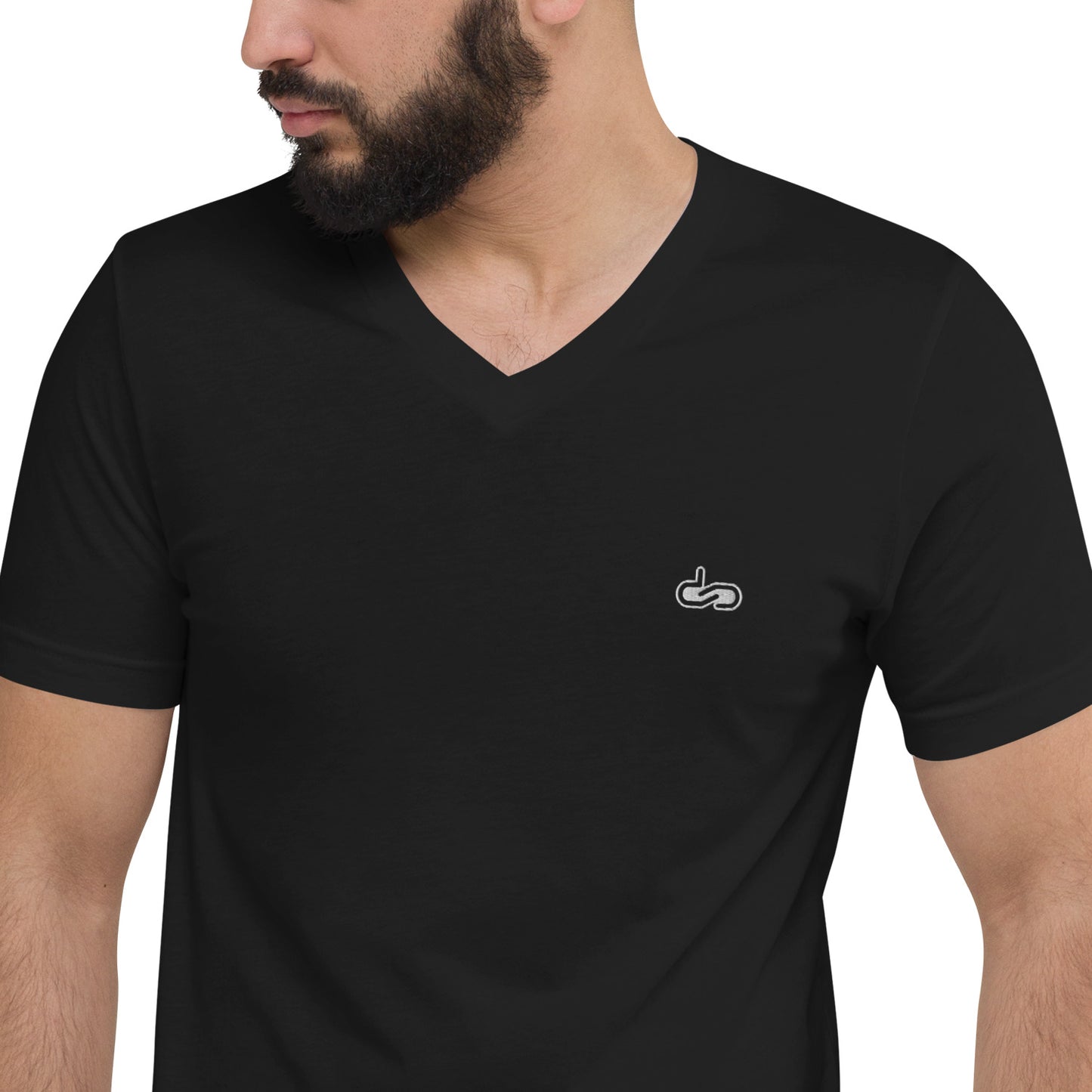 DS// Men's Embroidered Short Sleeve V-Neck T-Shirt