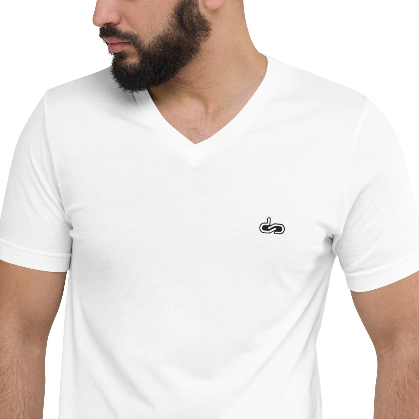 DS// Men's Embroidered Short Sleeve V-Neck T-Shirt