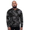 DS // Men's Black Abstract Print Bomber Jacket