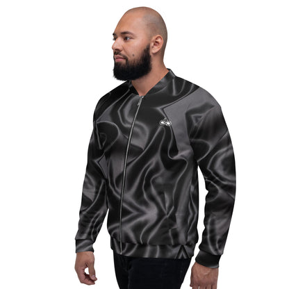DS // Men's Black Abstract Print Bomber Jacket