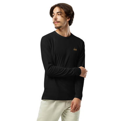 DS // Men's Embroidered Long Sleeve Fitted Crew T-shirt