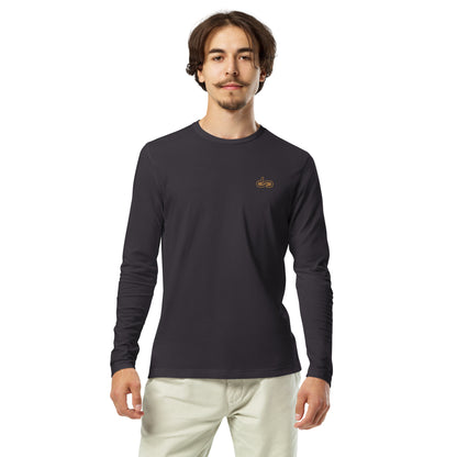 DS // Men's Embroidered Long Sleeve Fitted Crew T-shirt