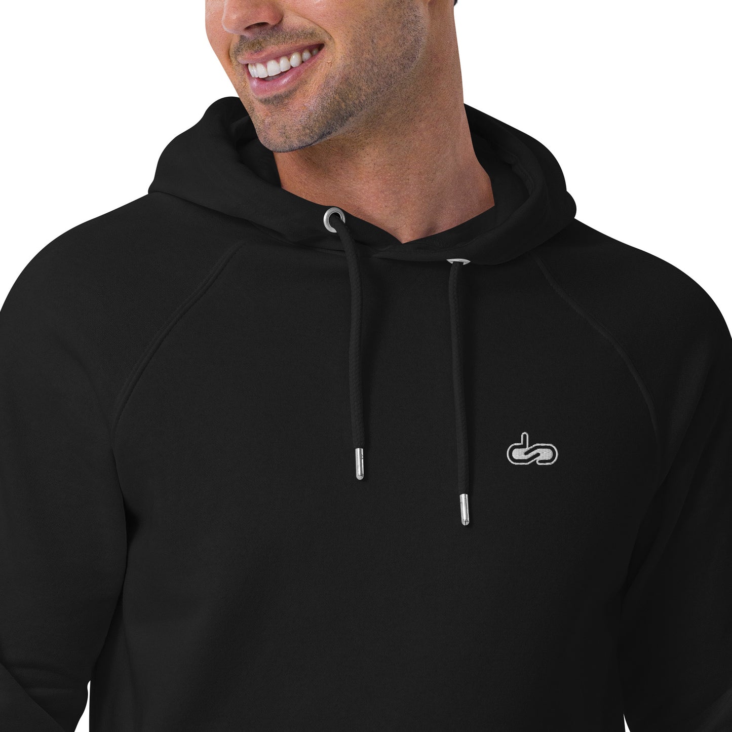 DS// Men's Embroidered Eco Raglan Hoodie
